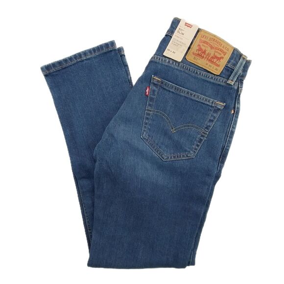 Levis 511 Mens 30X30 NWT Slim Fit Stretch Medium Wash Jeans